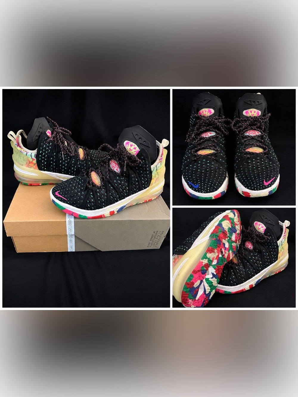 LeBron XVIII Nike Black Multicolor Athletic Shoes